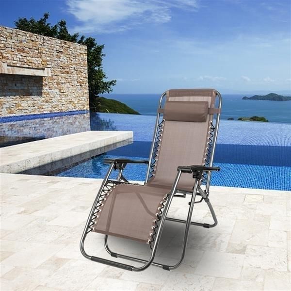 2pcs Plum Blossom Lock Portable Folding Chairs with Saucer Brown