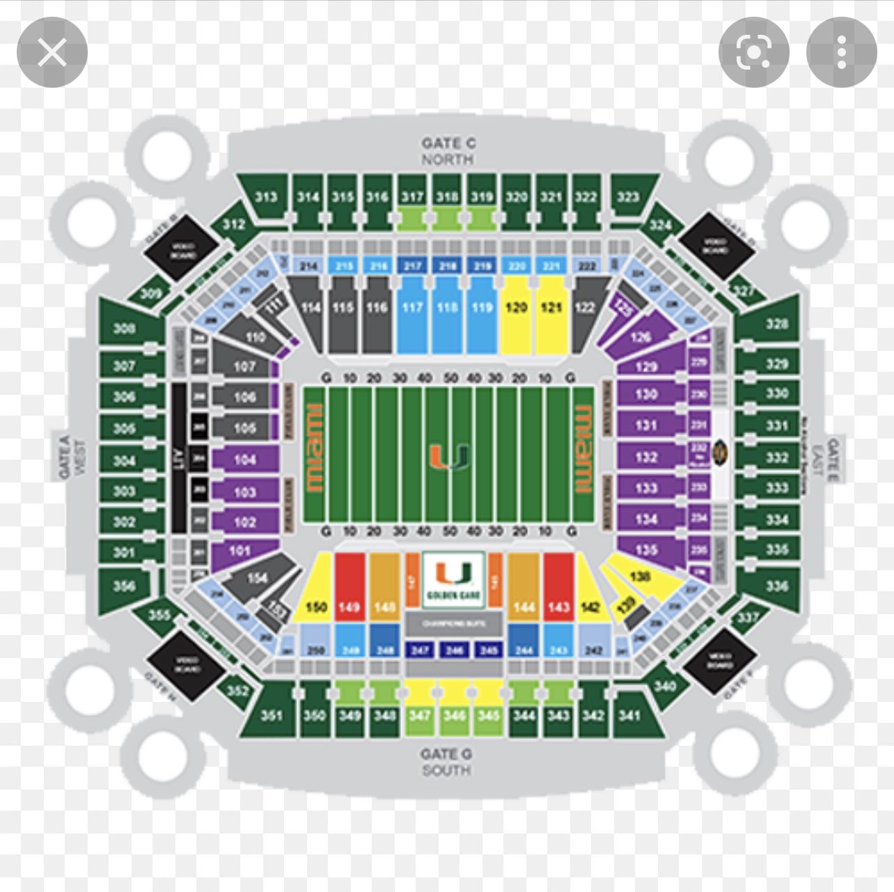 5 Miami Hurricanes Vs North Carolina 45 Yard Line Row 2 Tickets 10/8