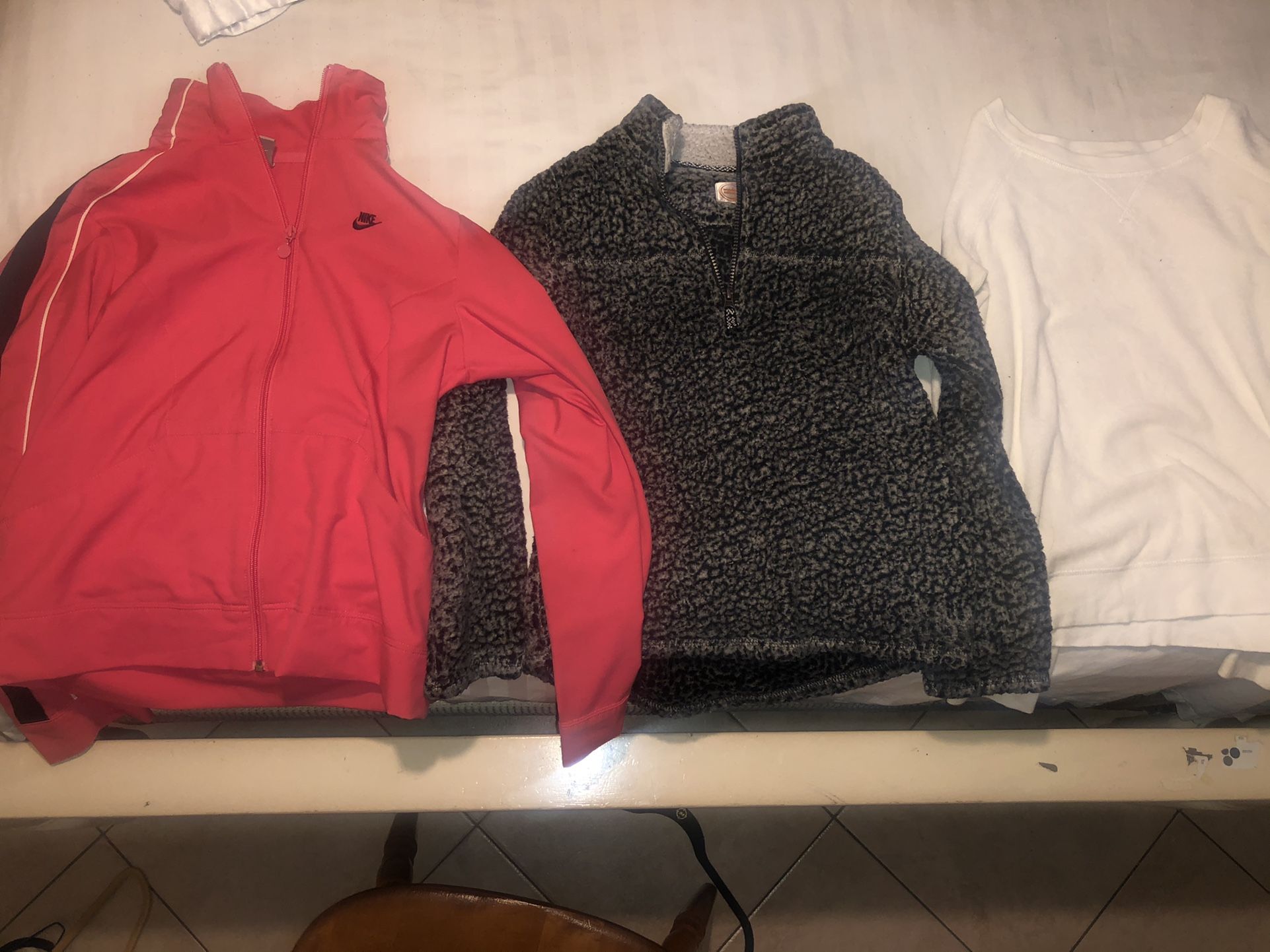 Nike Windbreaker, Sherpa Sweater, White Sweater