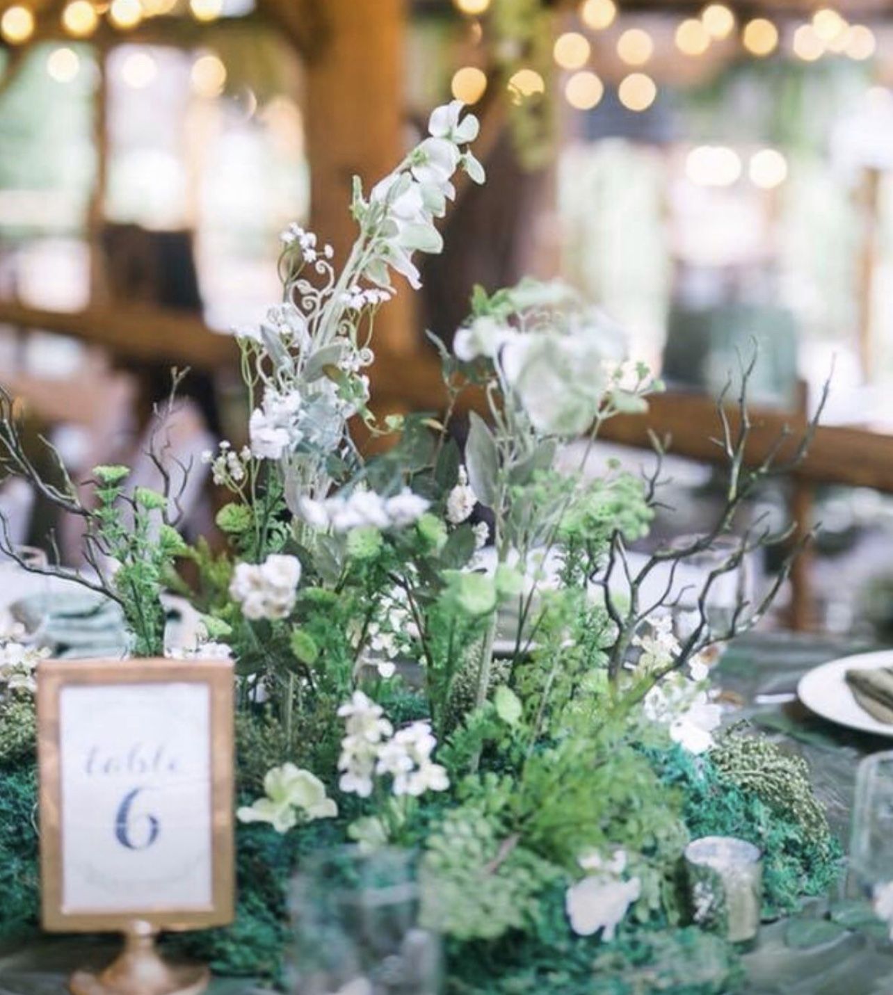 Green and White “Twilight” styled Wedding Centerpieces