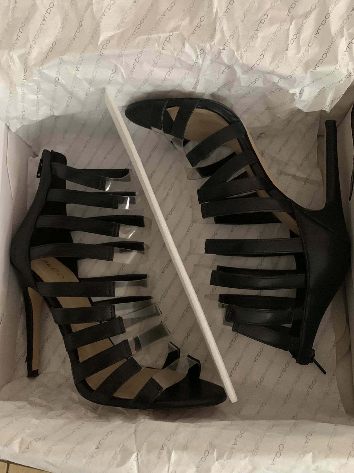 Black And Clear Aldo Heels