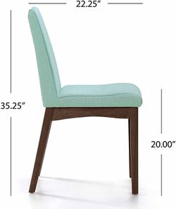 Set of 2 - Dining Chairs, Dimitri Fabric, Mint Thumbnail