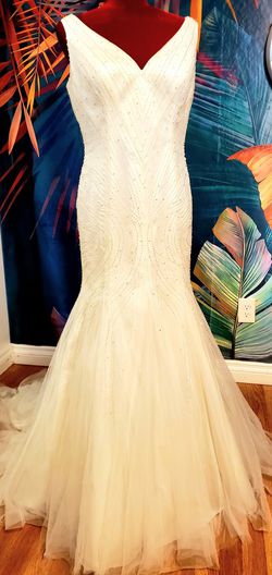 Beautiful Wedding Dress  Size 12  Ivory Color By Galina Signature  Thumbnail