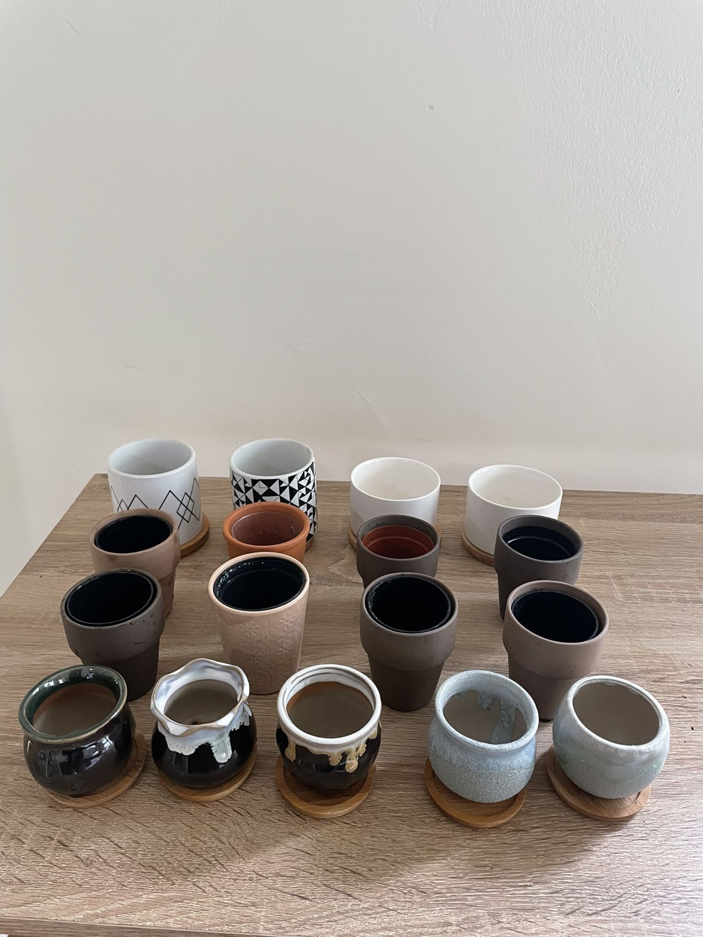 17 Assorted Small Ceramic Planters For Succulents And Tiny Plants