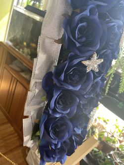 Cowboy Theme Cross Wreath Fake Flower Thumbnail