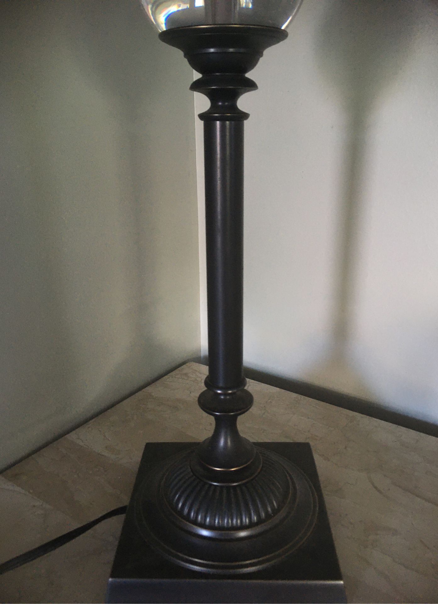 Beautiful lamp with velvet burgundy shade
