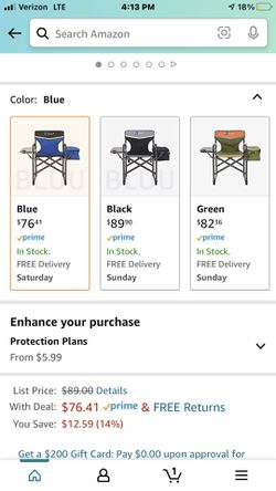 DUE NORTH Powder Coated Folding Camping Chairs, Heavy Duty with side table cup holder and cooler Thumbnail