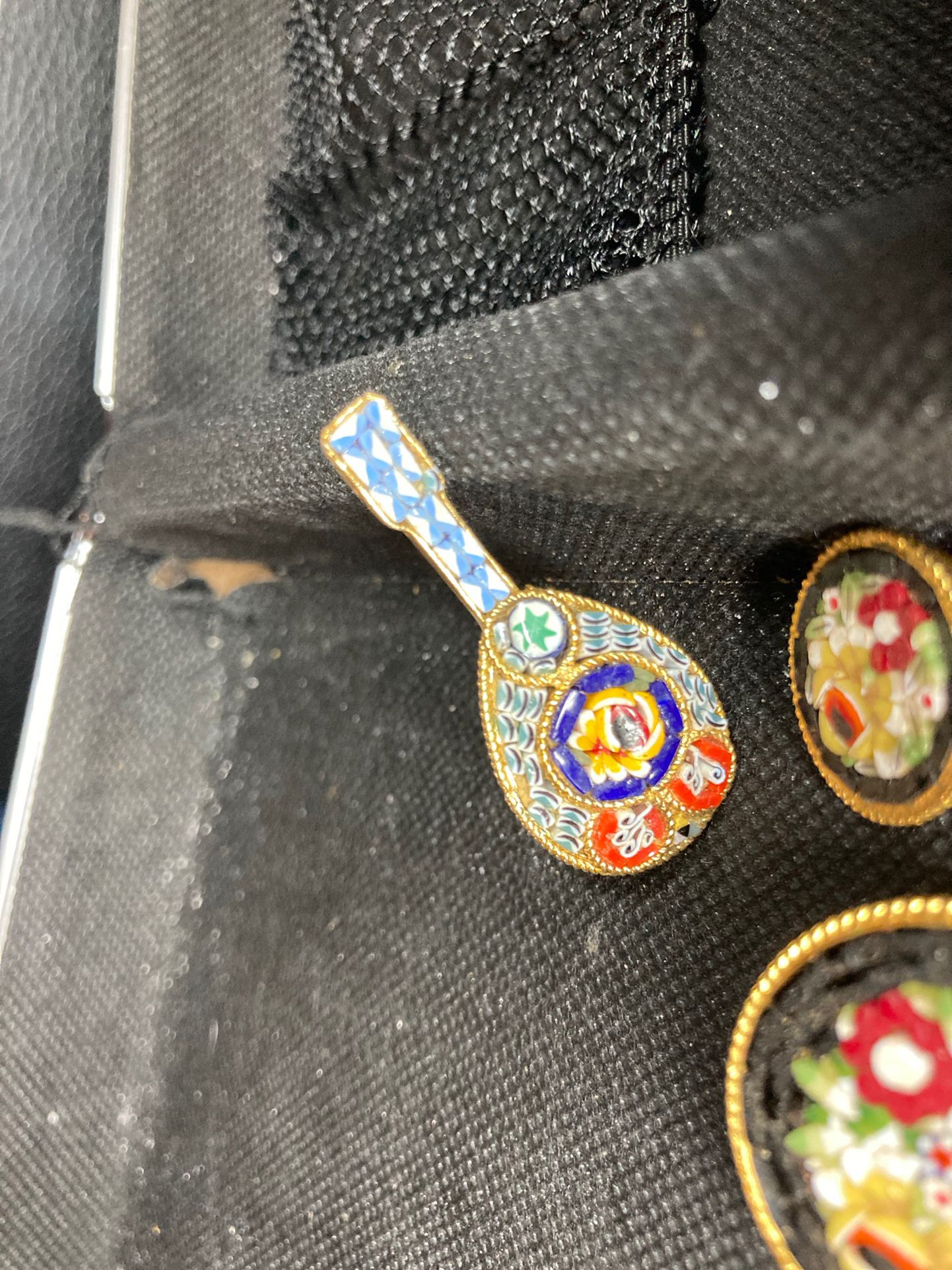 Antique Italian & Venetian -Floral Brooch Pin; Micro Mosaic Design 🤍 Sold As A Set Or Individual
