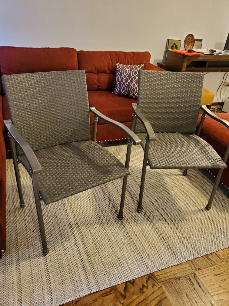 Brand New Pair Of Metal/Mesh Patio Chairs