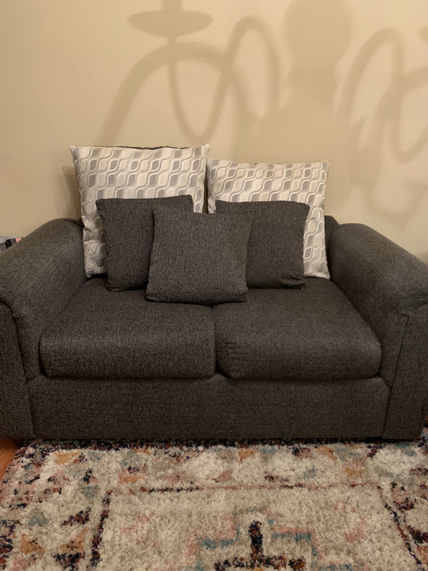 Two Living Room Sofa’s , Cleaned Before It’s Sold And Ready to Pick Up. Only Damage Is In Two Of The Cushions Back