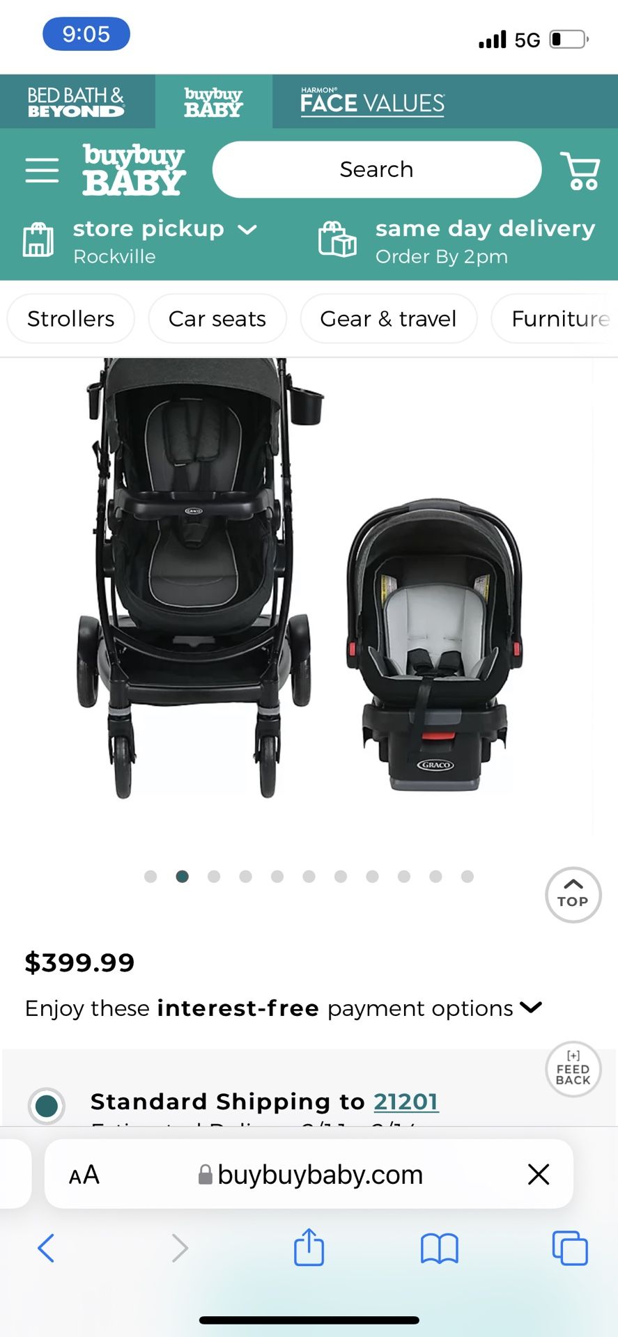 Graco® UNO2DUO™ Travel System in Ace