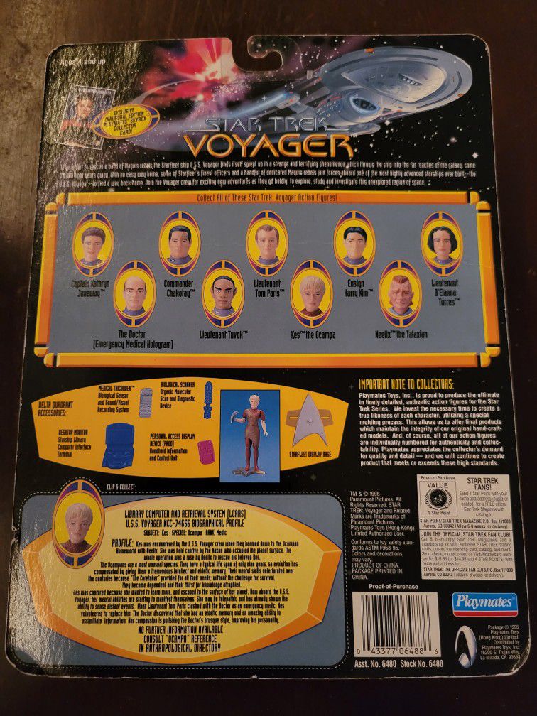  STAR TREK Voyager KES Ocampa Medic 4.25" Figure 1995 Sealed On Card NEW