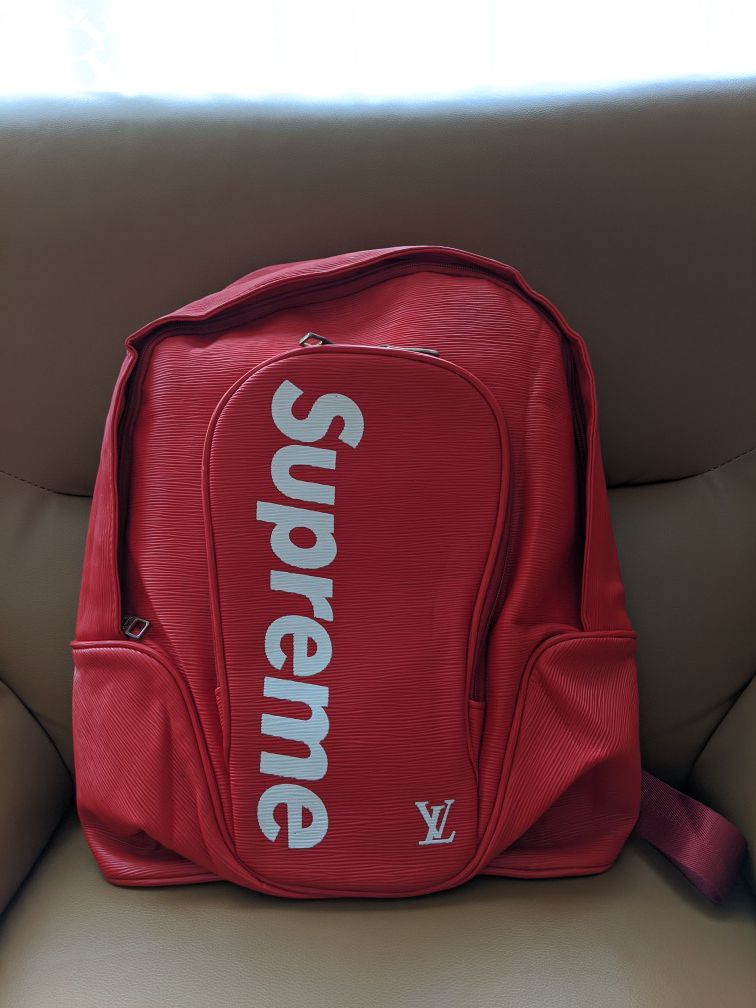 Supreme Red backpack, thick red material