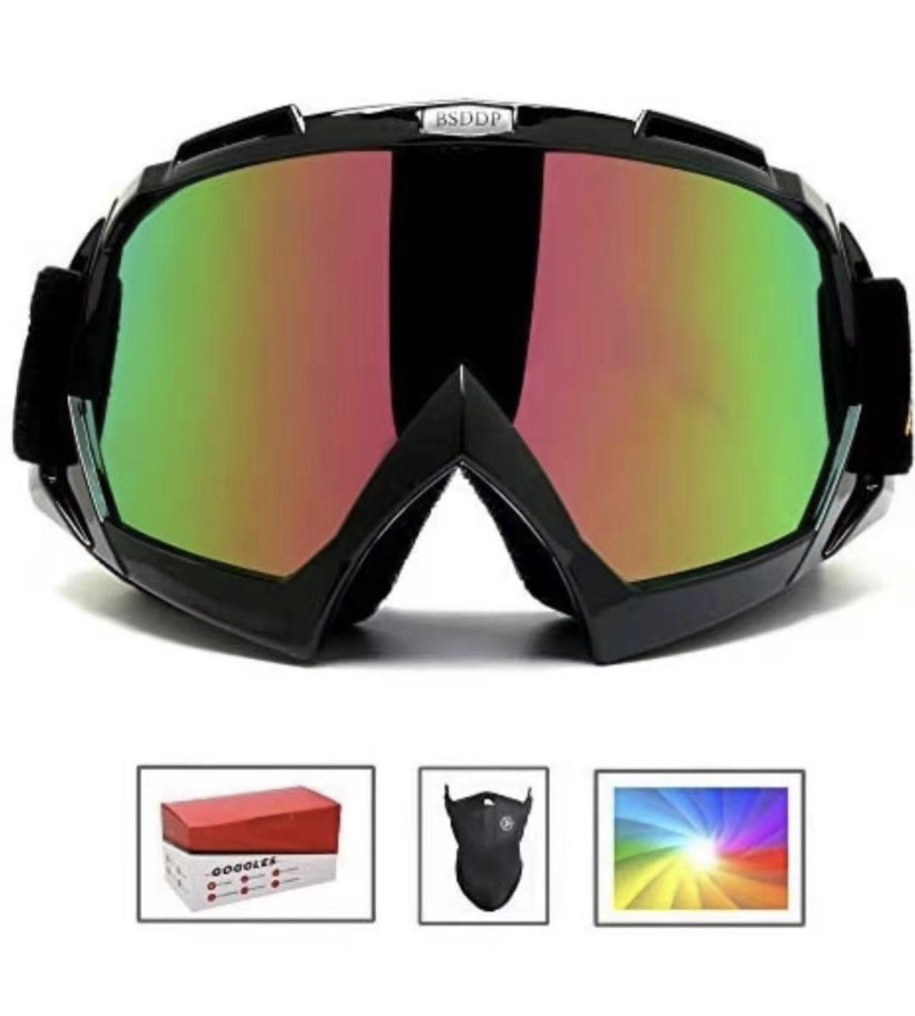 Adult Professional Ski Goggles Snowmobile Snowboard Skate Snow Skiing Goggles with 100% UV400 Protection Bright Lens TPC Frame Material Anti Sand Wind