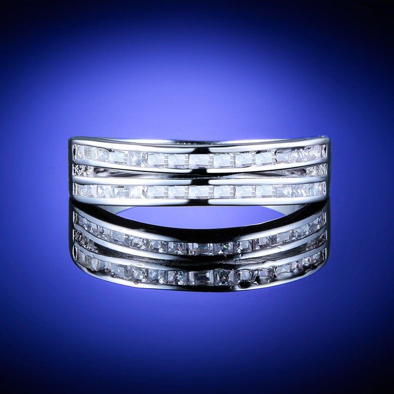 "Trendy Tiny Round Gems Zircon Double Layer Fashion Rings for Women, VP1682