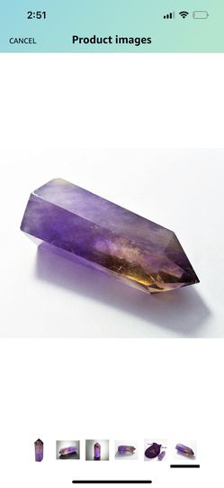 Amethyst Healing Crystal Wand Pointed & Faceted Prism Bar for Reiki Chakra Meditation Therapy Deco, Small gemstomes are Gifts (Colors May Vary Due Nat Thumbnail