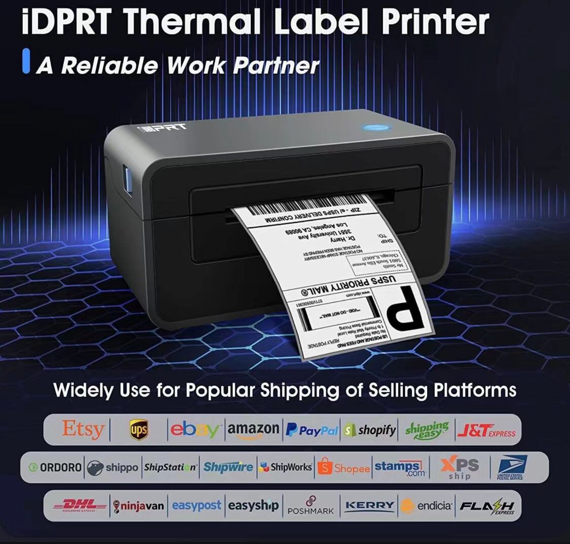 iDPRT Thermal Label Printer - SP410 Thermal Shipping Label Printer, 4x6 Label Printer, Commercial Direct Thermal Label Maker, Compatible with Shopify,