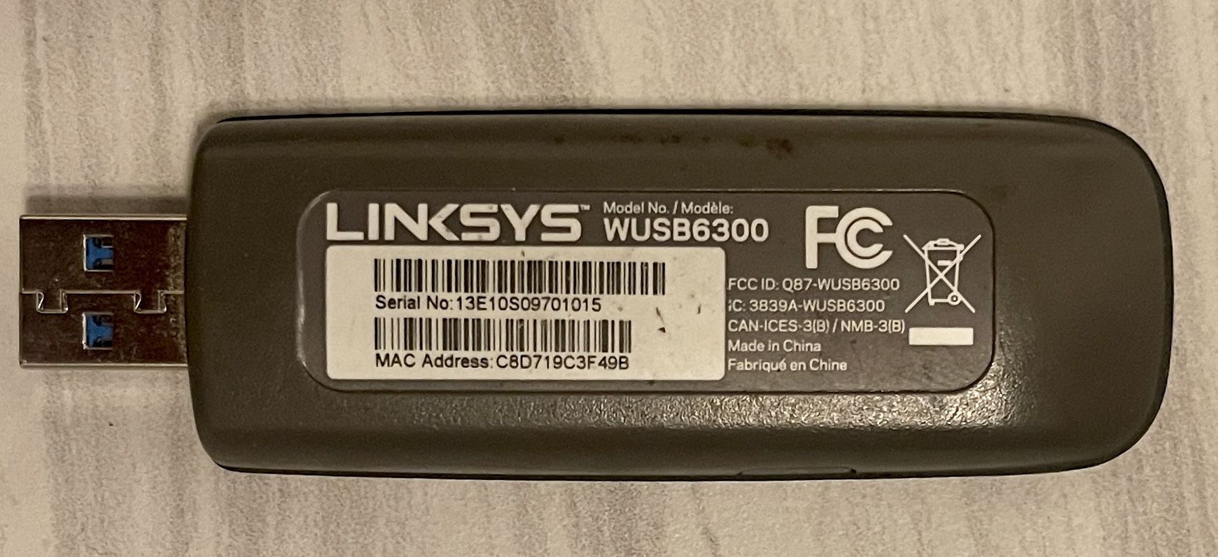 Linksys WUSB6300 Dual-Band AC1200 Wireless USB 3.0 WIFI Adapter Fast 5ghz