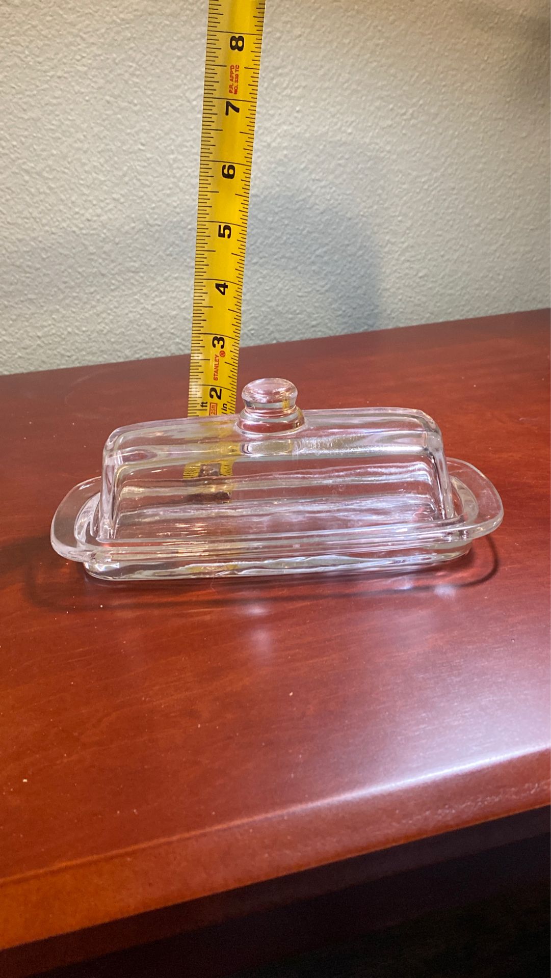 Glass butter dish