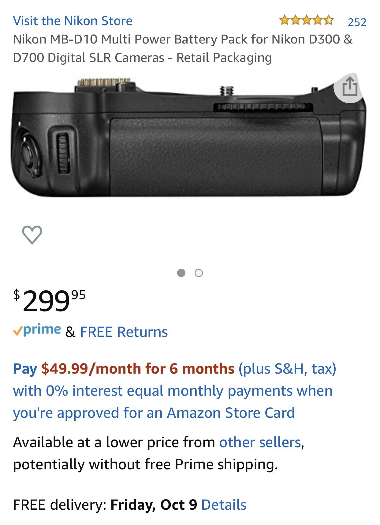 Nikon D300S DX DSLR camera Body w/ Battery Grip📸