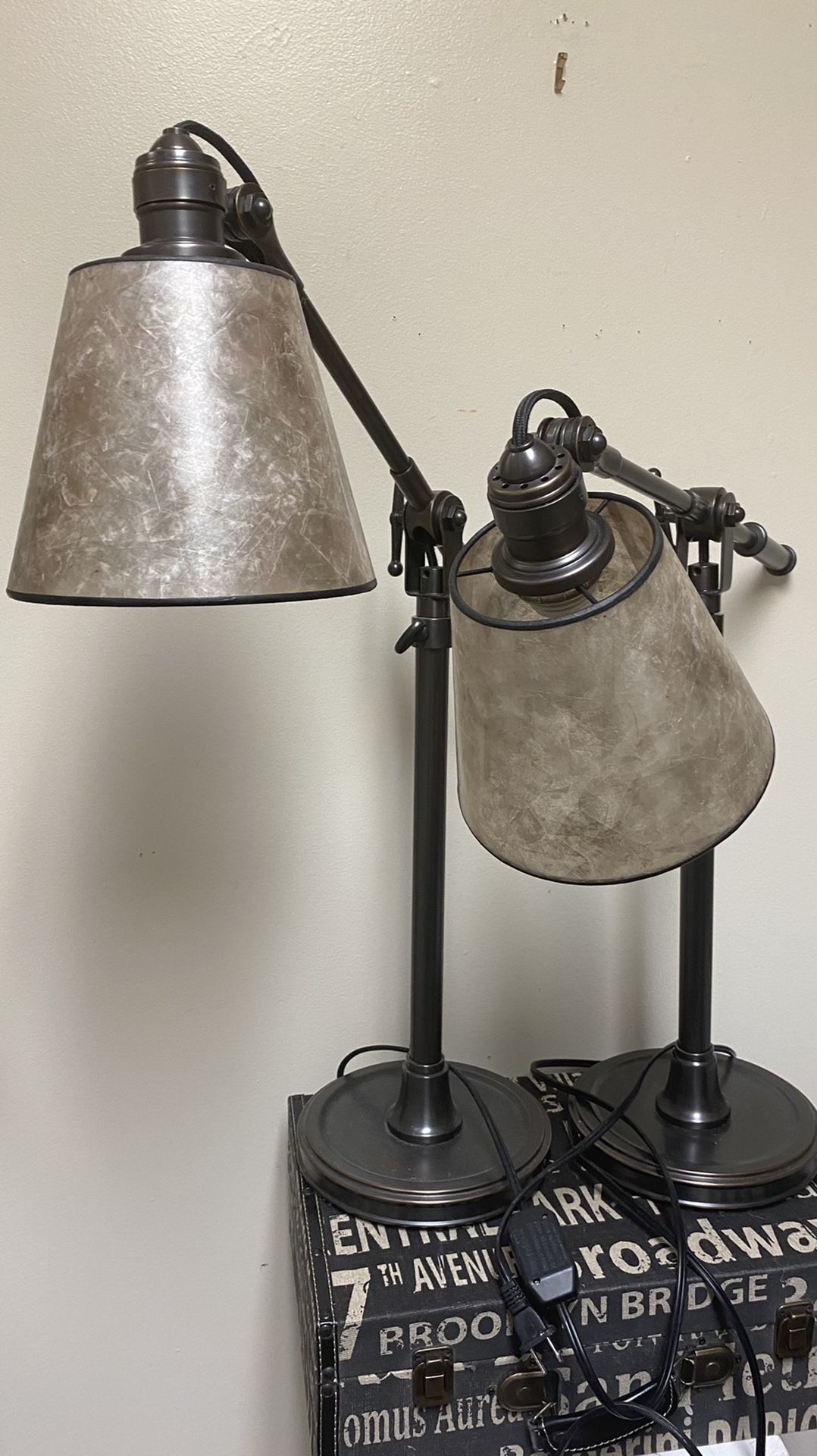 Adjustable glass industrial style lamps very nice