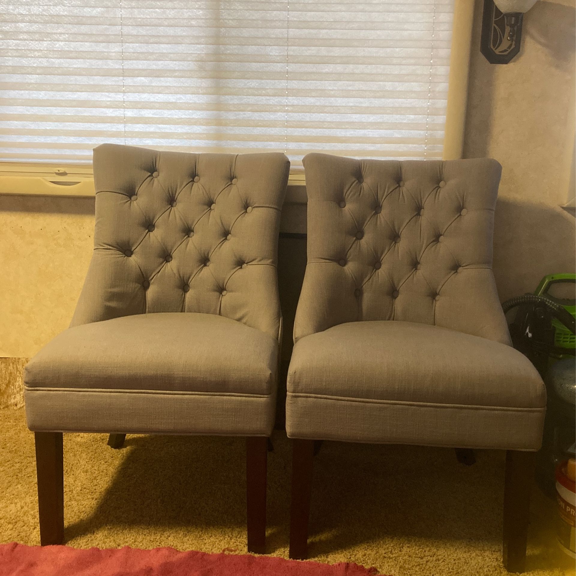 Light Grey New Beaded Back Chairs