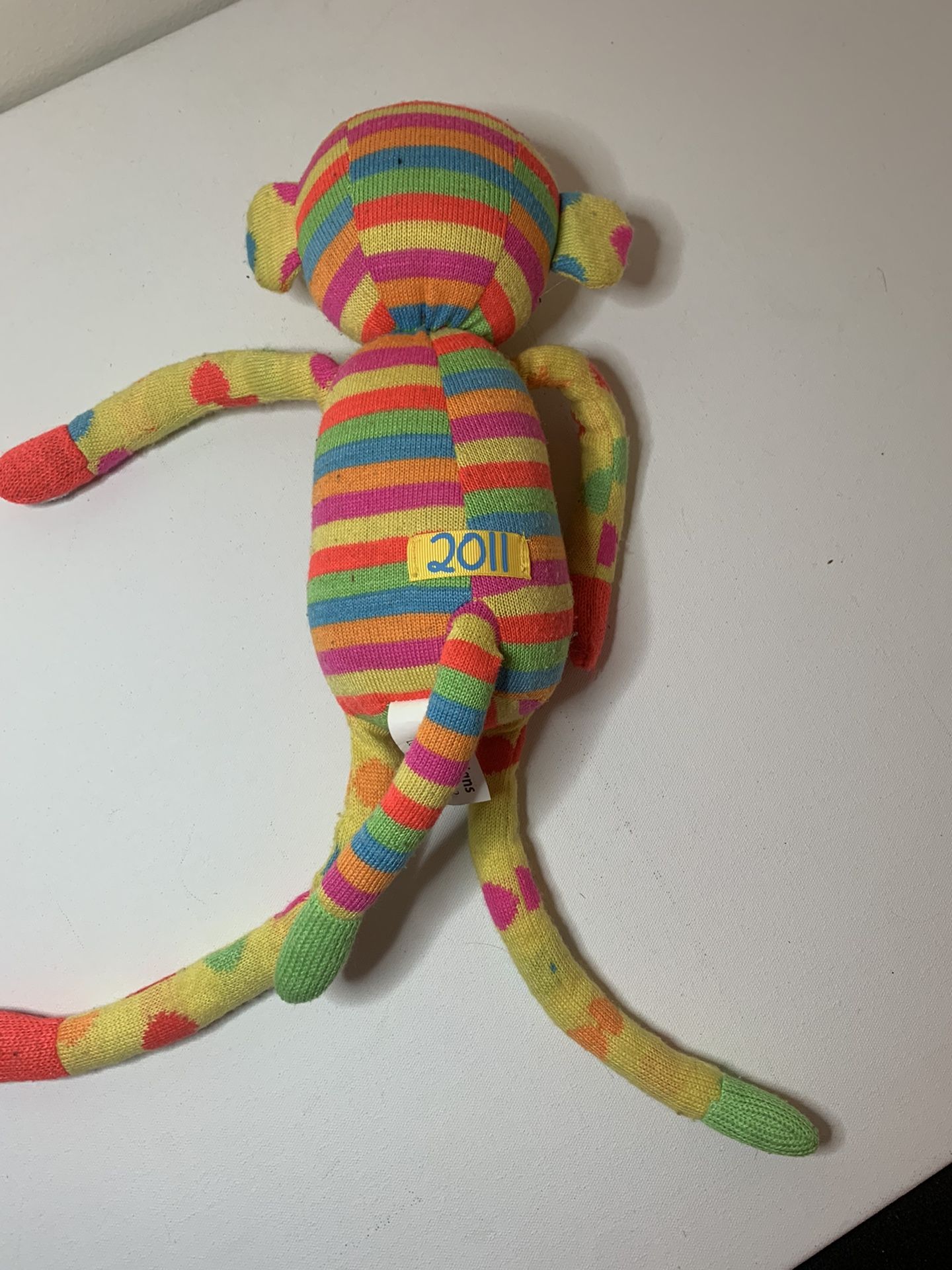 rainbow funny looking stuffed animal monkey