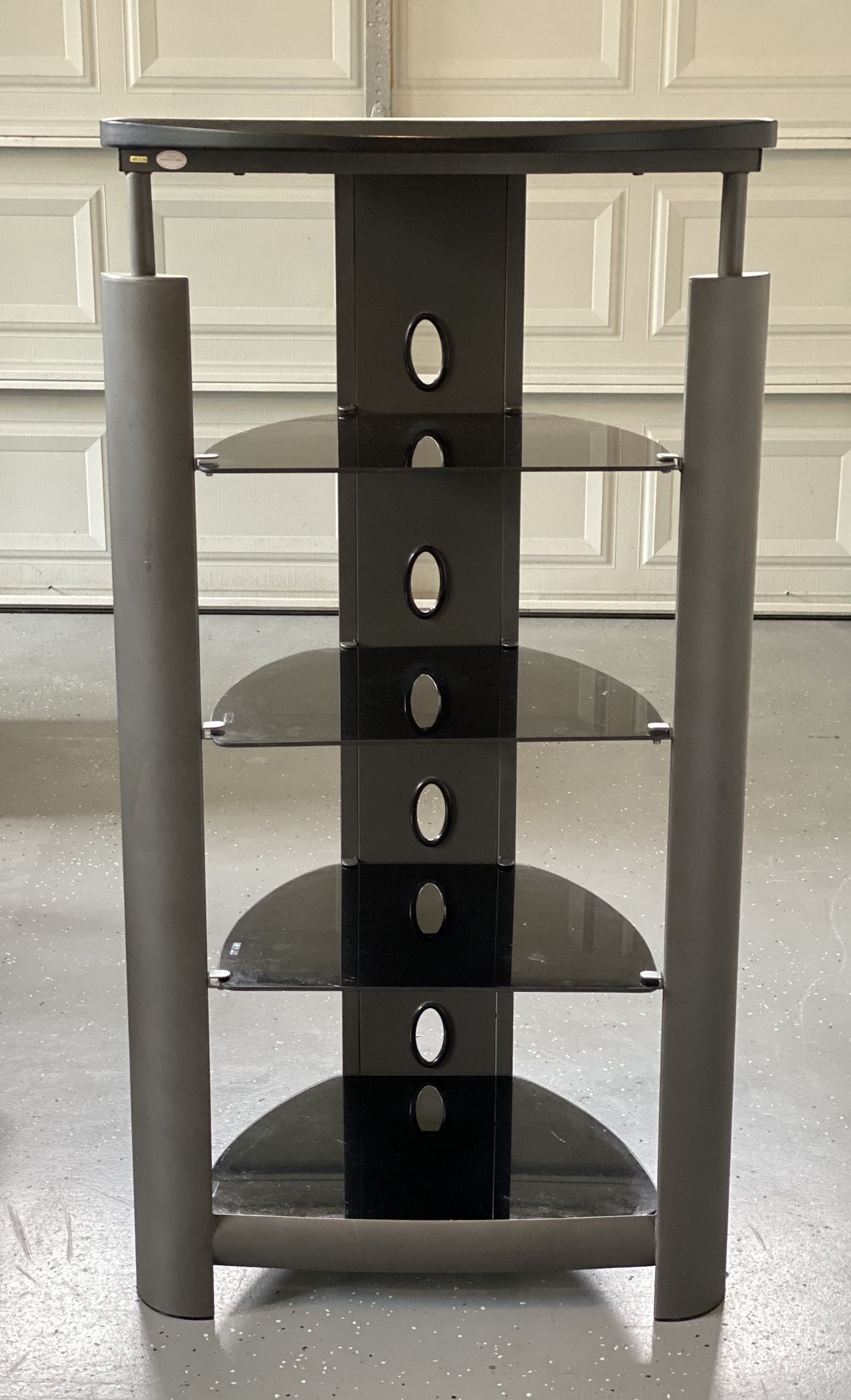 Media Stand W/Glass Shelves