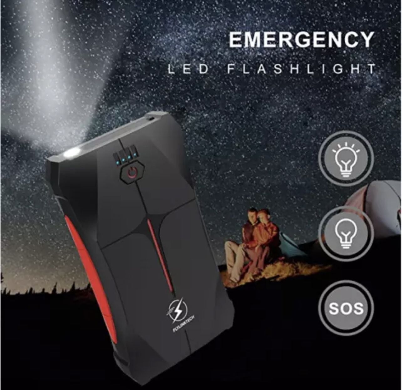 PORTABLE BATTERY PACK CAR JUMPER JUMP STARTER FOR VEHICLES TRUCKS SUV 12000MAH
