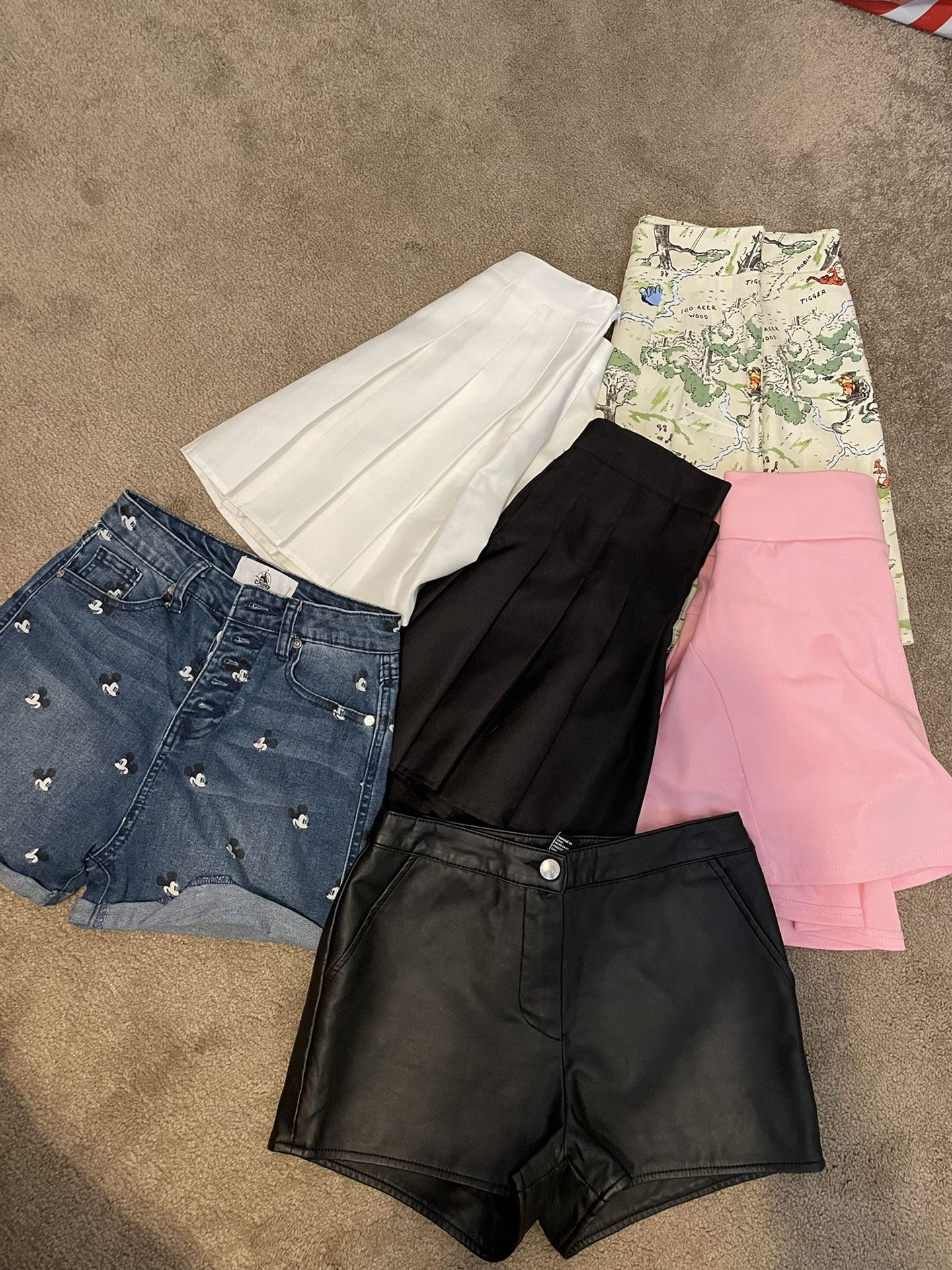 Women’s shorts and skirt