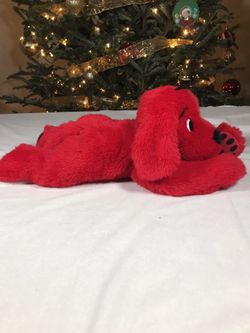 CLIFFORD THE BIG RED DOG LARGE FLOPPY PLUSH STUFFED ANIMAL LYING 1997 SCHOLASTIC Previous  Clifford the big red dog large floppy plush stuffed animal  Thumbnail