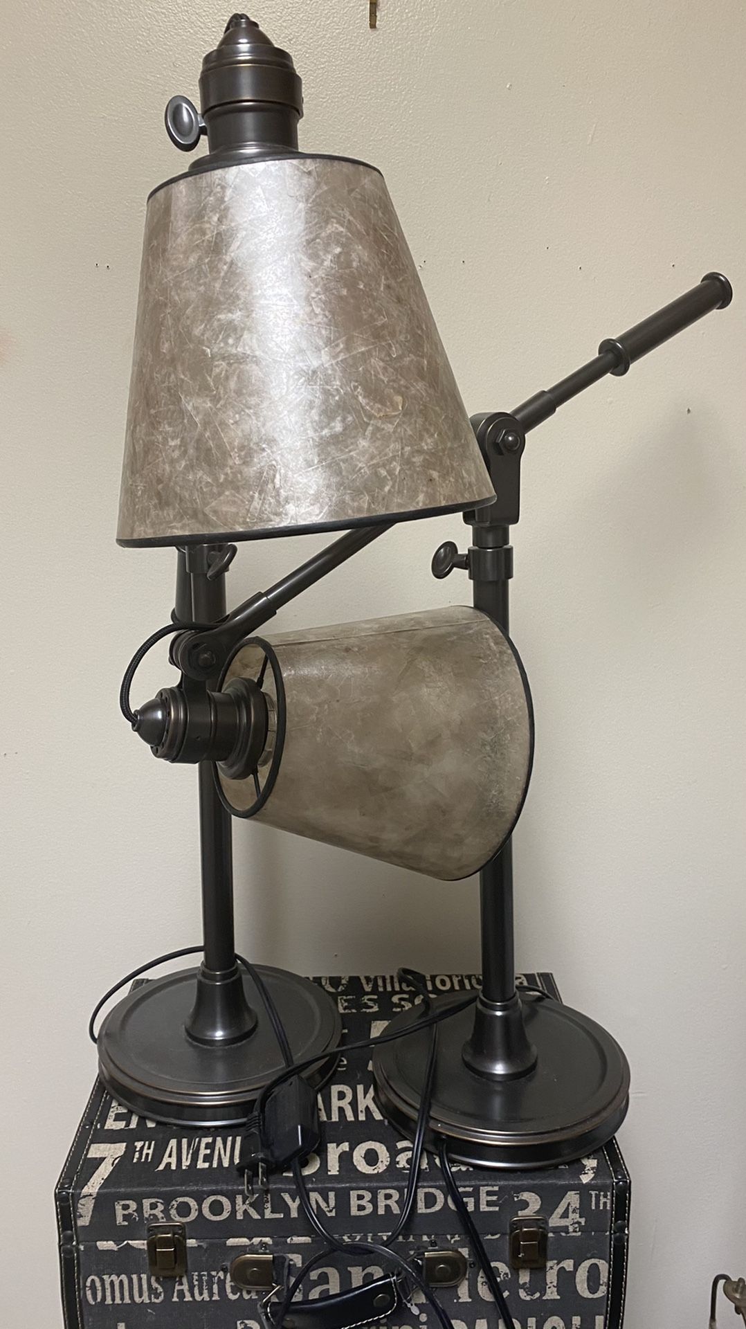 Adjustable glass industrial style lamps very nice