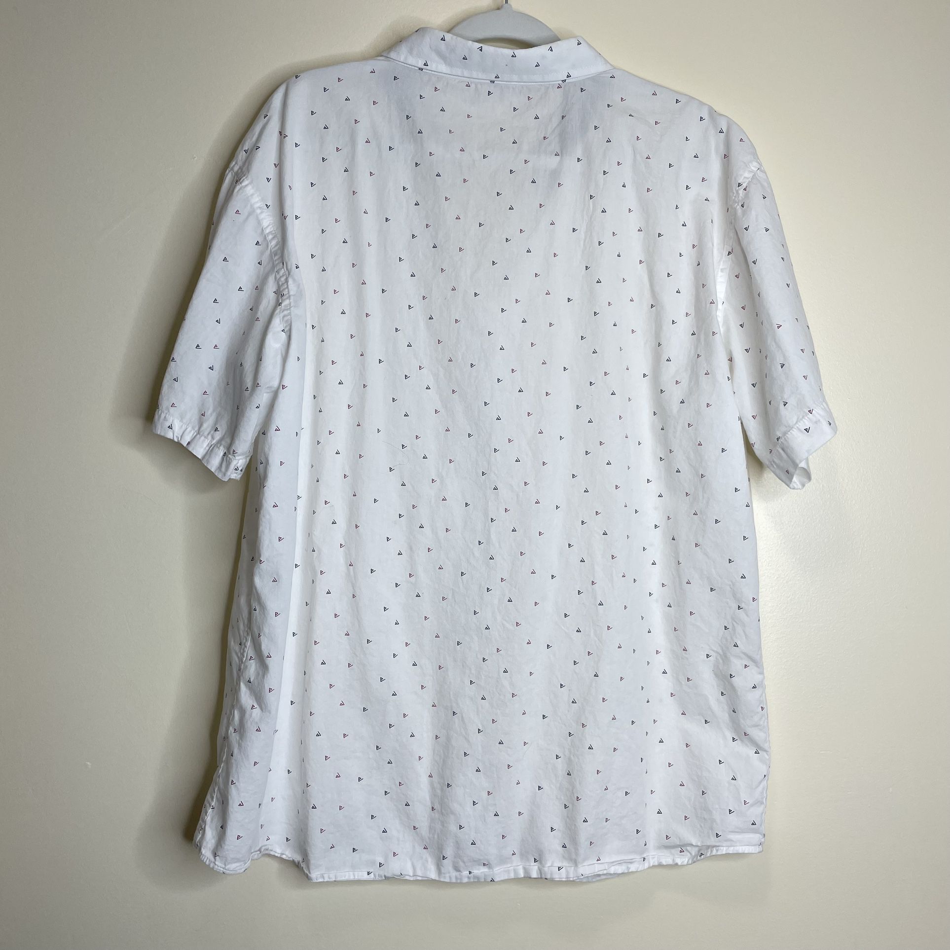 White Linen Blend Button Down Shirt Size XL