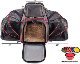 Premium Airline Approved Expandable Pet Carrier by Pet Peppy- Two Side Expansion, Designed for Cats, Dogs, Kittens,Puppies $60 Thumbnail