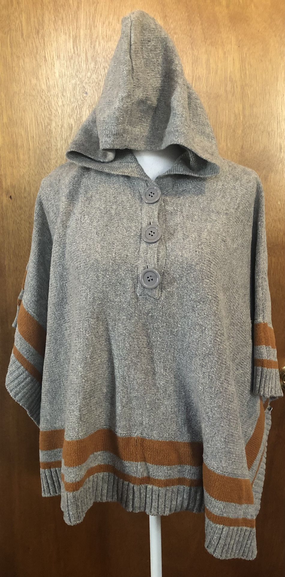 Gray Poncho Sweater