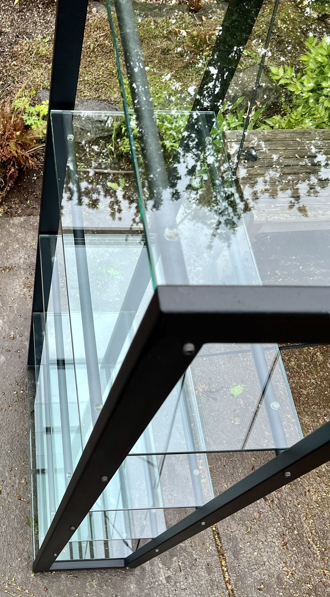 Steel Bookcase w/ Glass Shelves