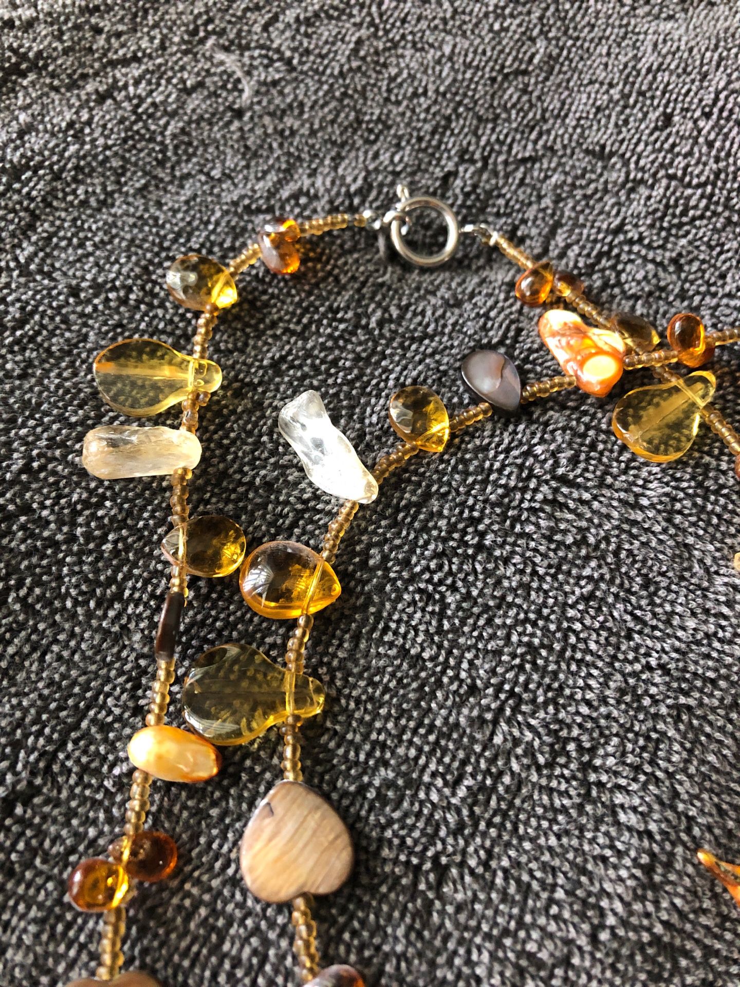 Shell and Amber Glass necklace