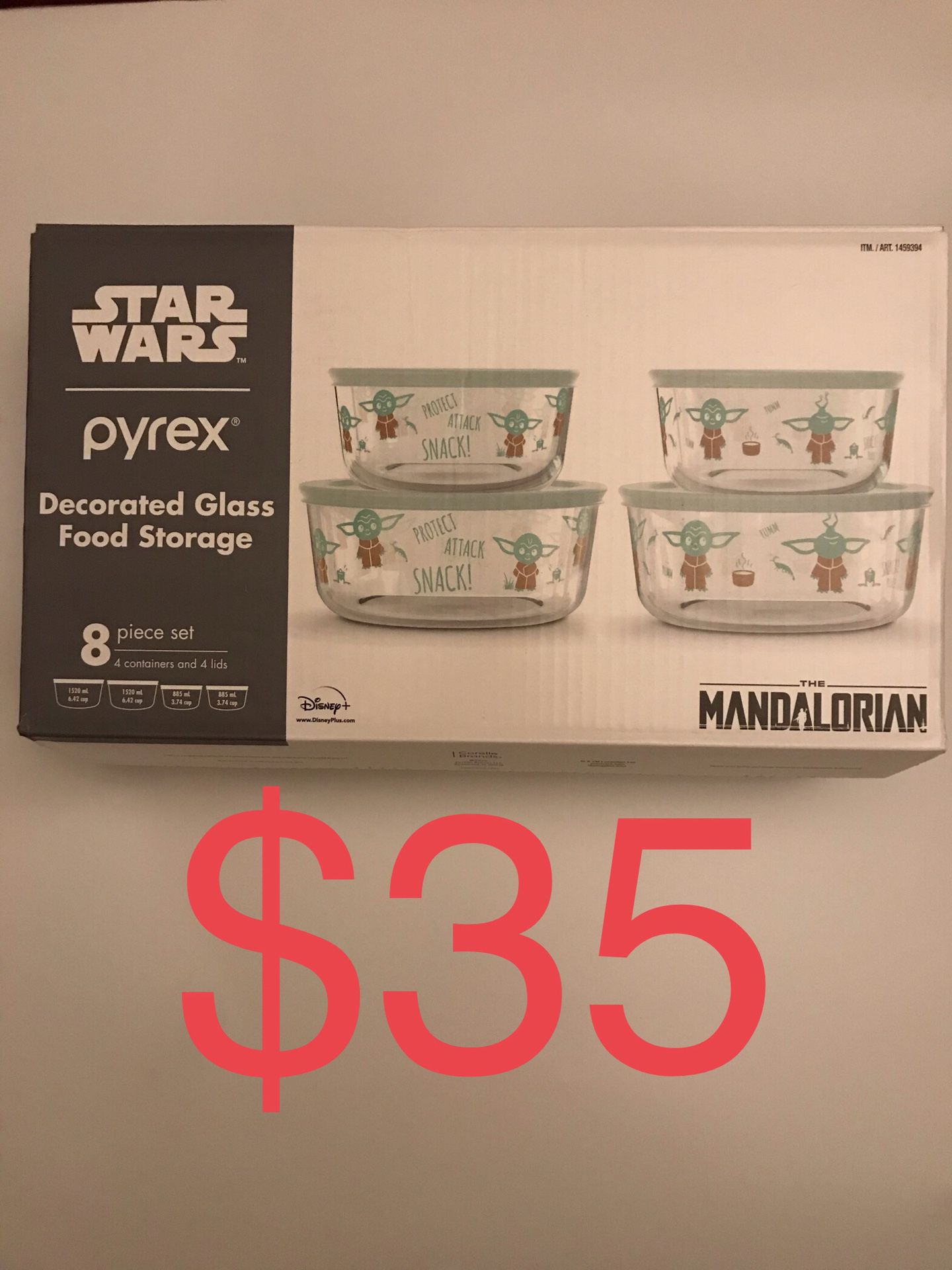 Star Wars The Mandalorian The Child Baby Yoda Pyrex Glass Food Storage Set