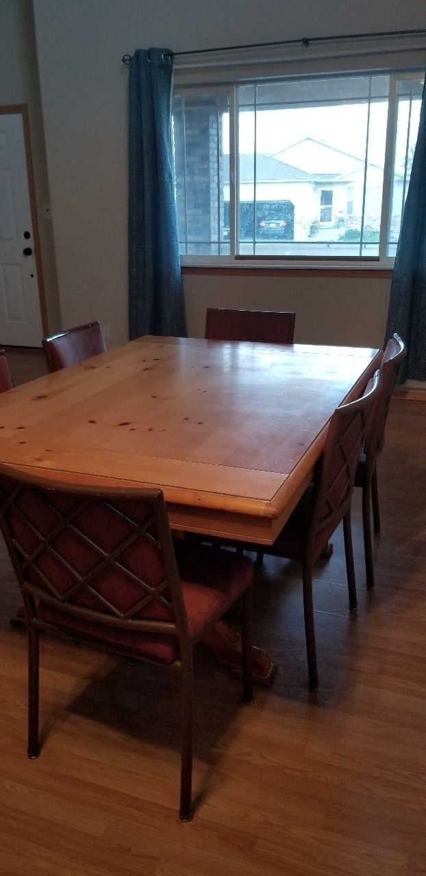 Solid Wooden Table with Chairs