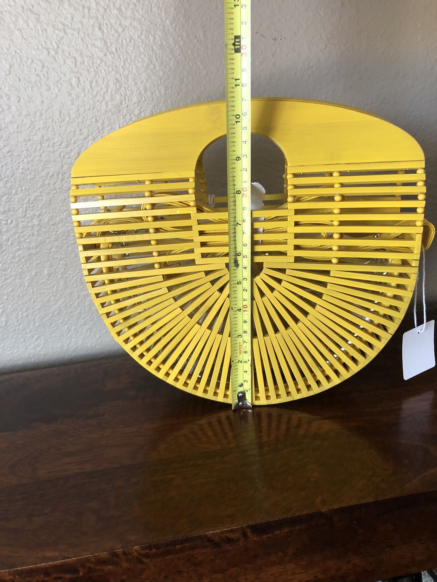 NWT yellow bamboo purse