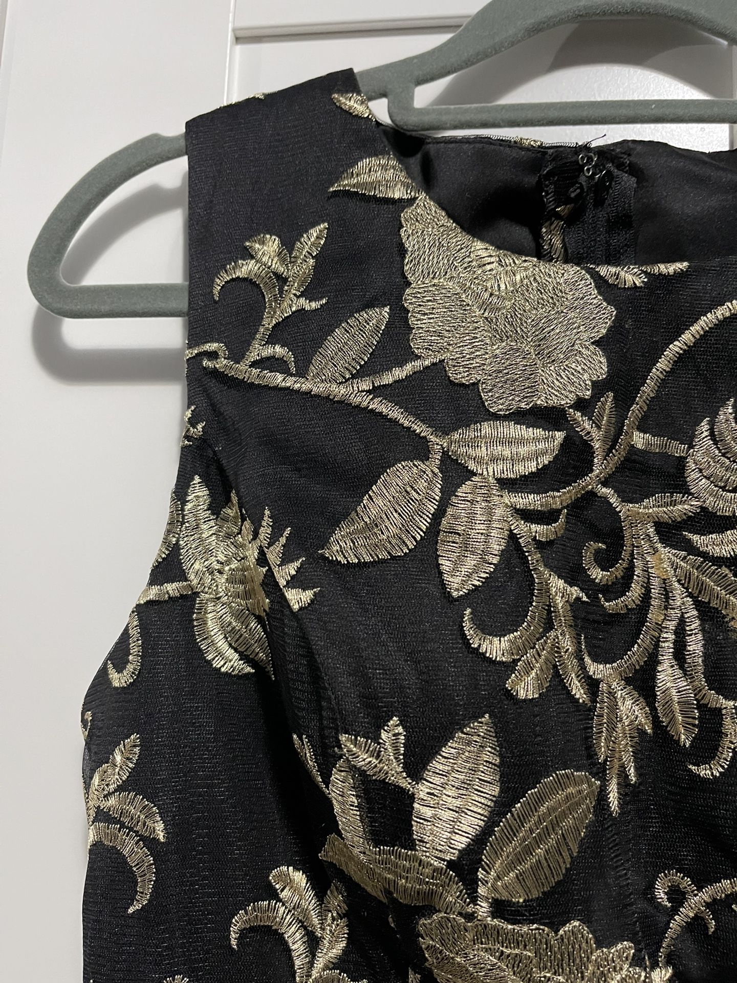Occasion Dress With Gold Embroidery