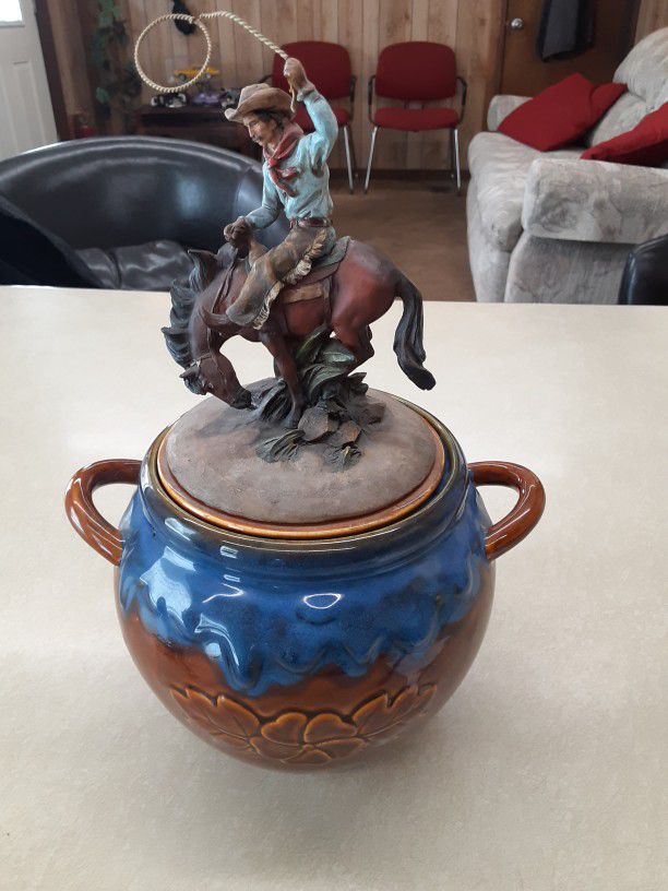  WOW LOOK at This  Cowboy AND  COOKIES JAR 12INCH TALL 