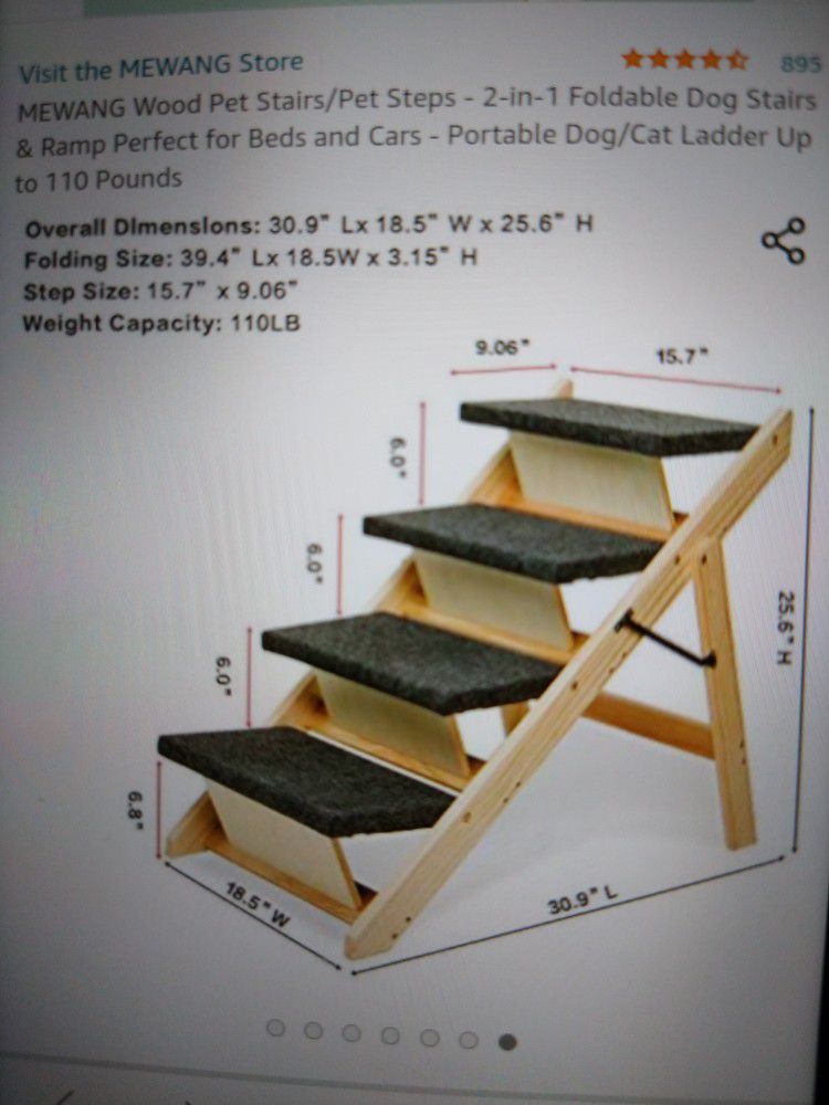 New MEWAG Would Pet Dog Cat Ramp That Is Foldable And Holds Up 110 Lb Animal