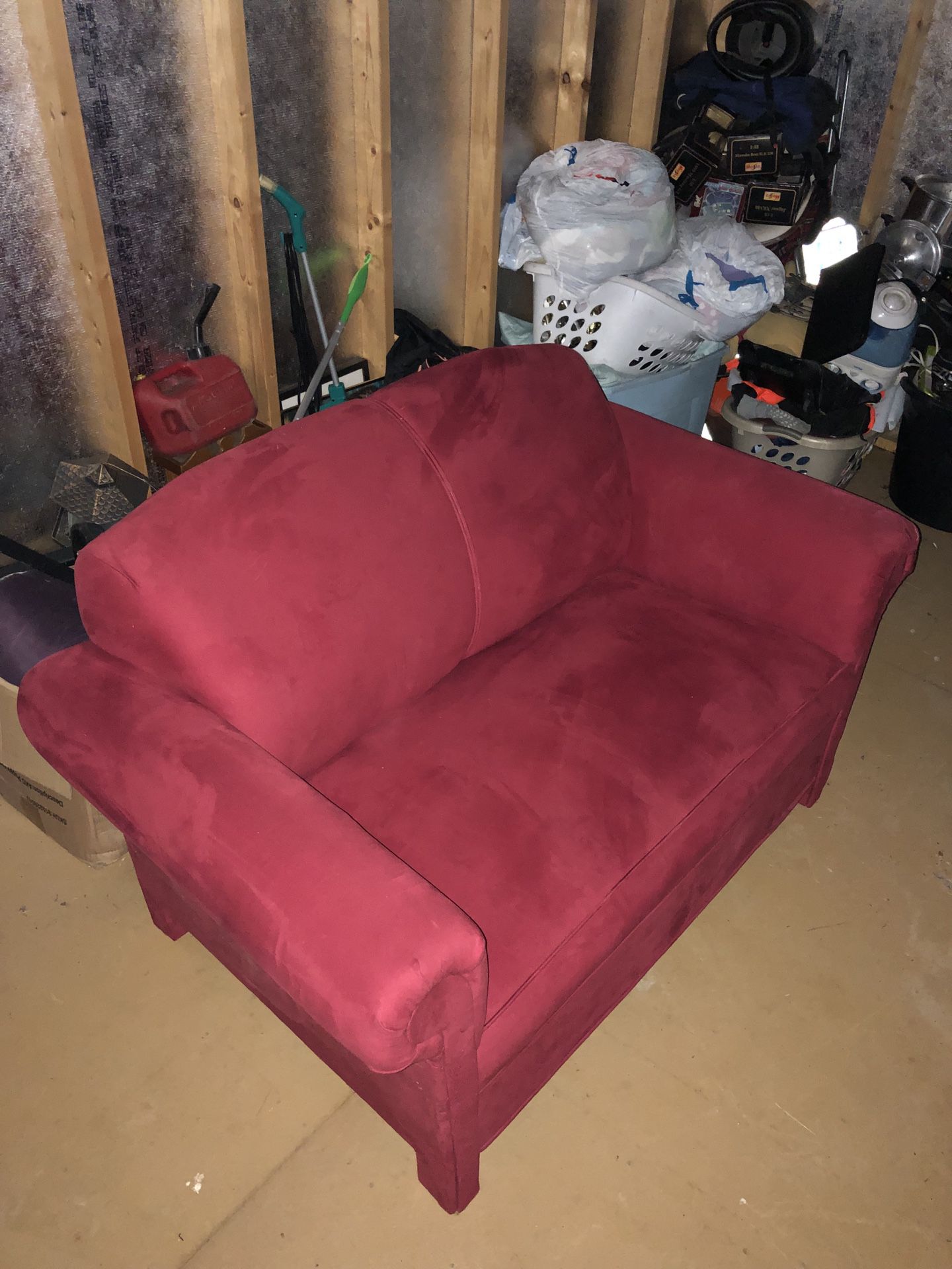 Two Red Micro Fabric Couches 
