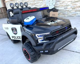 Police Truck 6x6 12v Remote Control Model Electric Kid Ride On Car Power Wheels with BLUETOOTH MUSIC - NEWEST MODEL Work with iPhone 📲 App Thumbnail