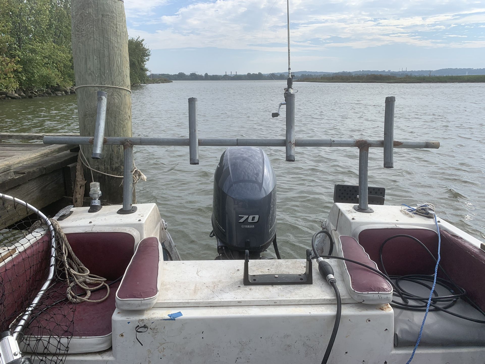 76” Galvanized 4 Rod Holders - Welded for Crappies, Catfish And Rockfish For Boat