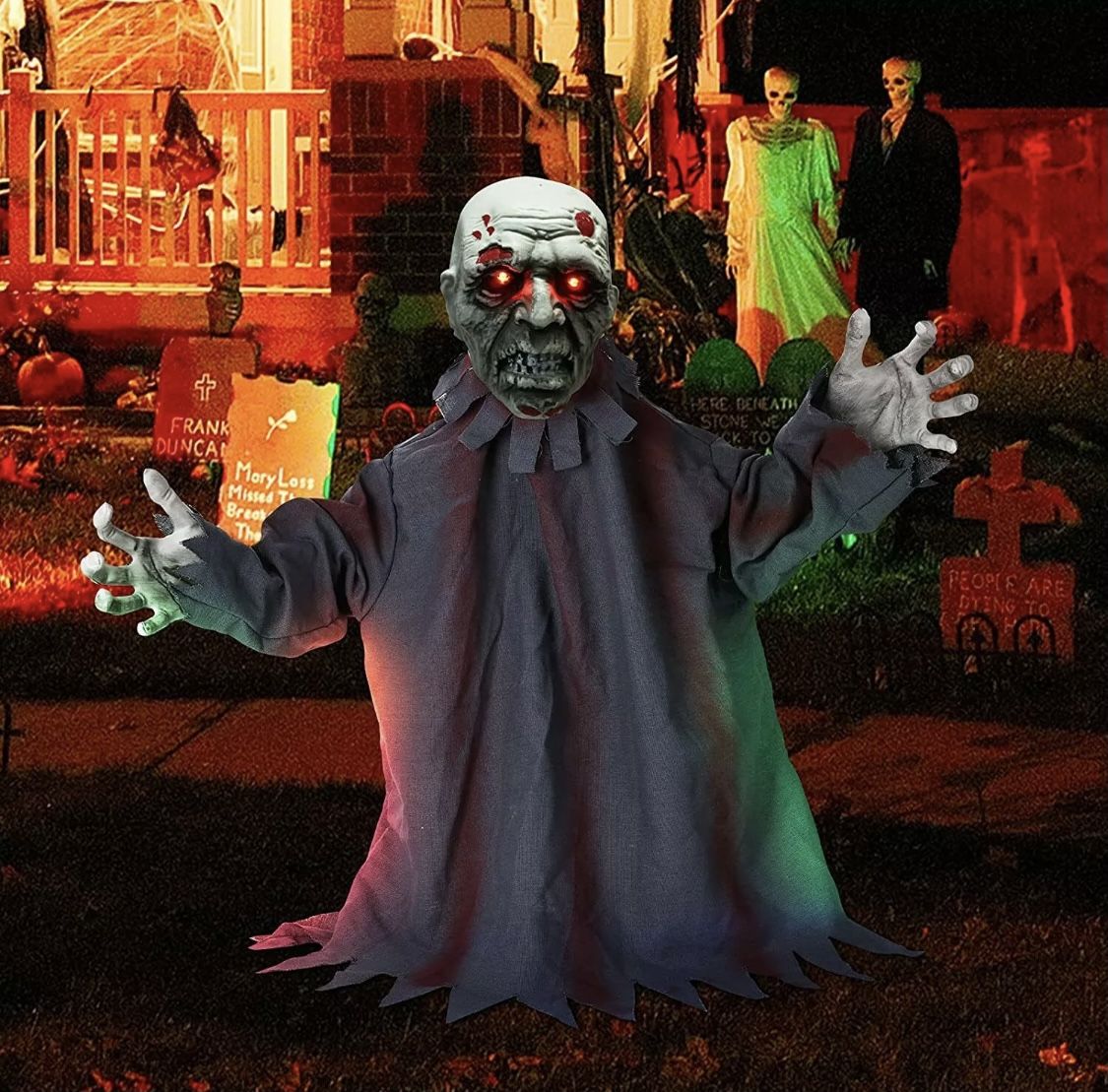 HXS Halloween Decorations Groundbreaker Zombie Halloween Props Animated Movable