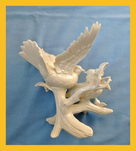 Lenox love birds, wedding promises, dove cake topper -