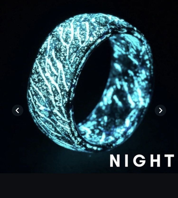 Glow in the dark luminous ring size 6