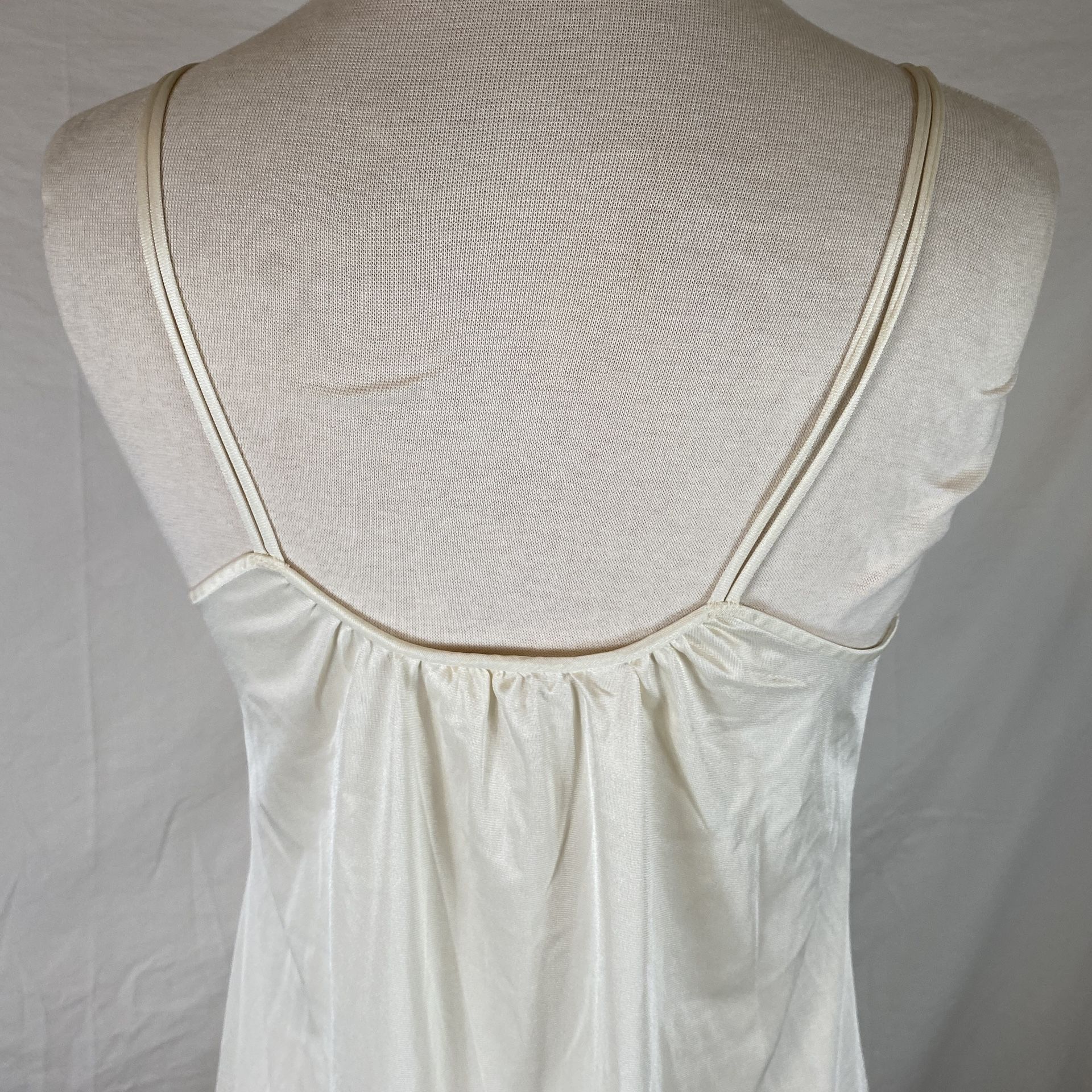 Vintage 70s Montgomery Ward Slip Nightgown Dress Floral Lace USA Made Sz S